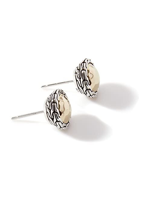 John Hardy Classic Chain Round Hammered Stud Earrings