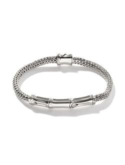 WOMEN's Bamboo Silver Station Bracelet