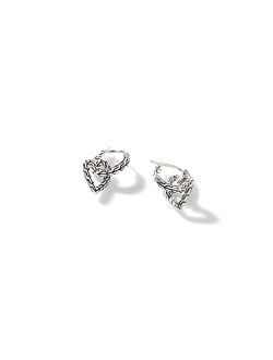 Classic Chain Manah Silver Heart Drop Earrings