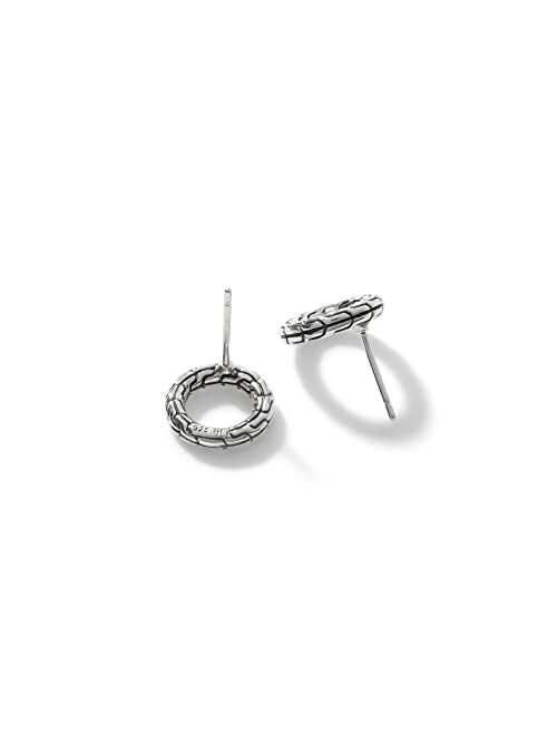 John Hardy Classic Chain Silver Round 12.5mm Stud Earrings