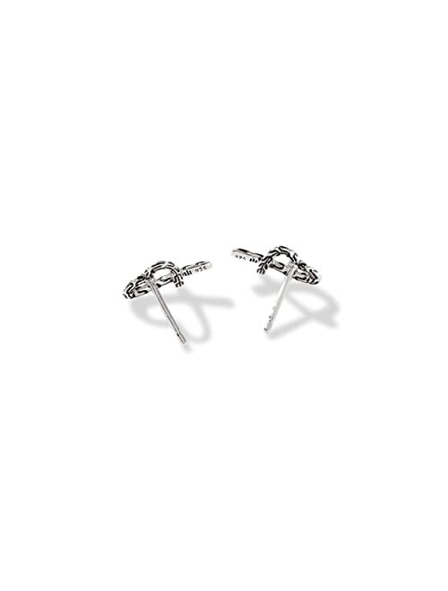 John Hardy Classic Chain Manah Silver Heart Stud Earrings