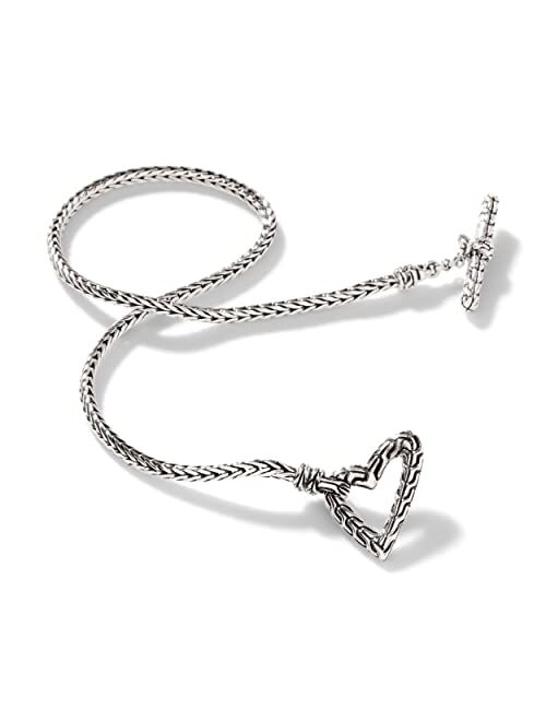 John Hardy Classic Chain Manah Foxtail Chain Heart Bracelet