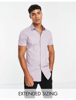 skinny smart shirt in light mauve