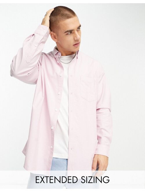 ASOS DESIGN 90s oversized oxford shirt in pink