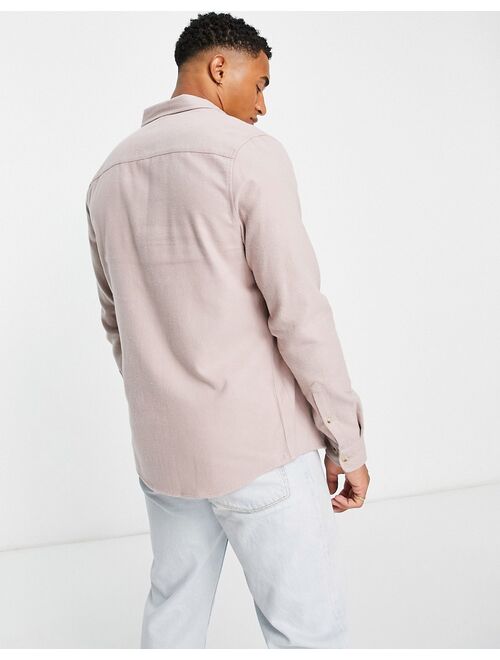 ASOS DESIGN brushed oxford shirt in cotton blend in soft pink