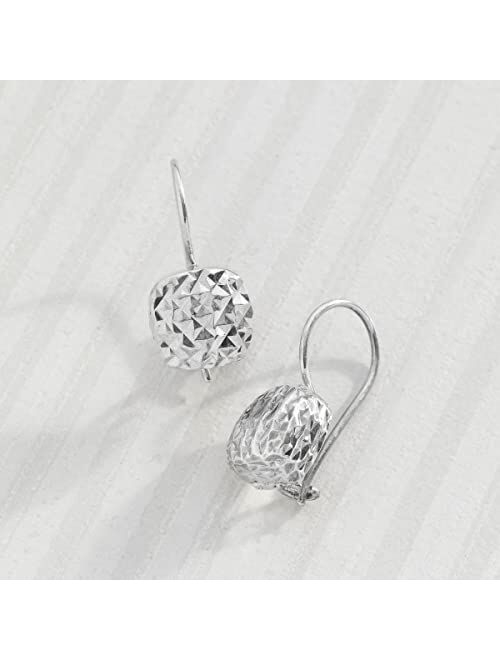 Silpada 'Rounded Cube' Drop Earrings in Textured Sterling Silver