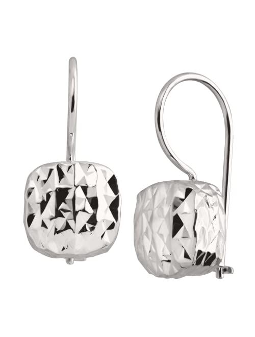 Silpada 'Rounded Cube' Drop Earrings in Textured Sterling Silver