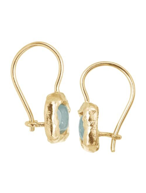 Silpada 'Mediterra' Natural Aquamarine Petite Drop Earrings in 14K Gold-Plated Sterling Silver