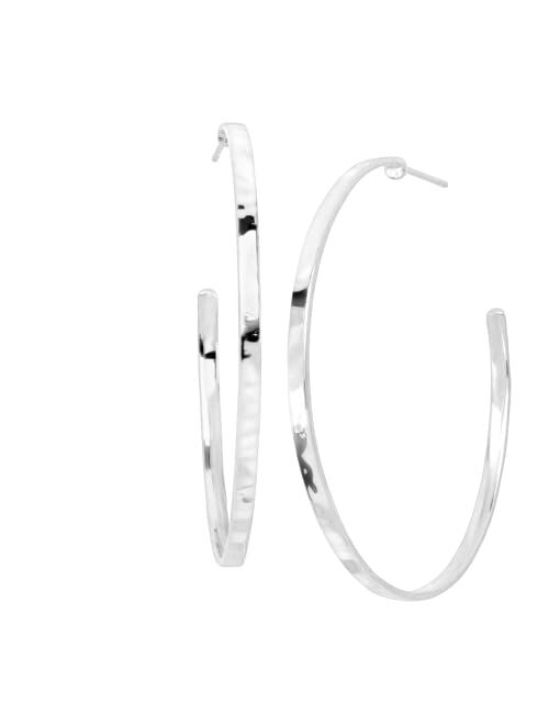 Silpada 'Circle Up' Hammered Hoop Earrings in Sterling Silver