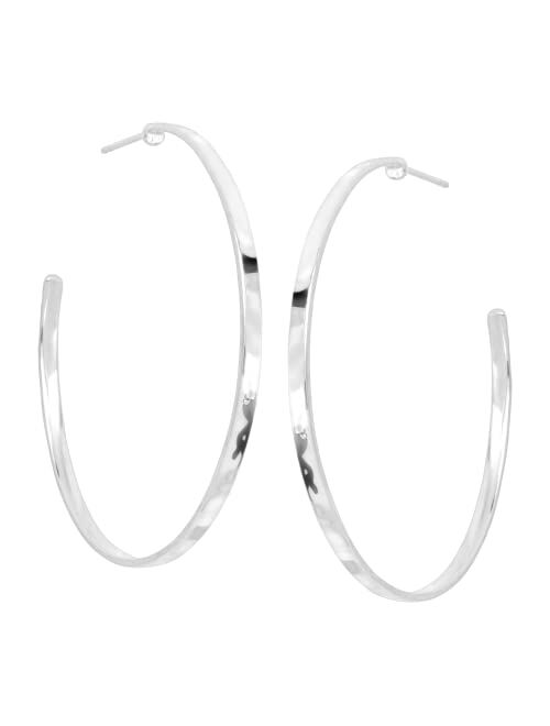 Silpada 'Circle Up' Hammered Hoop Earrings in Sterling Silver