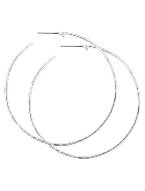 Silpada 'Circle Up' Hammered Hoop Earrings in Sterling Silver