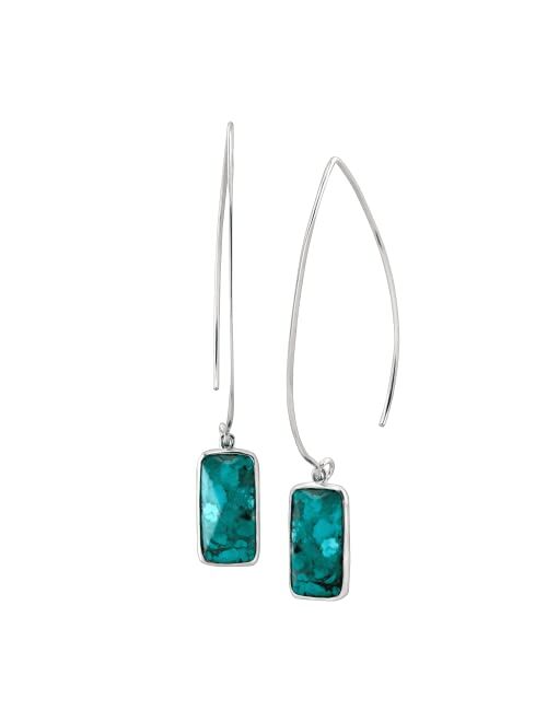 Silpada 'Oasis' Compressed Turquoise Drop Earrings in Sterling Silver