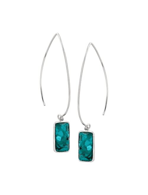 Silpada 'Oasis' Compressed Turquoise Drop Earrings in Sterling Silver