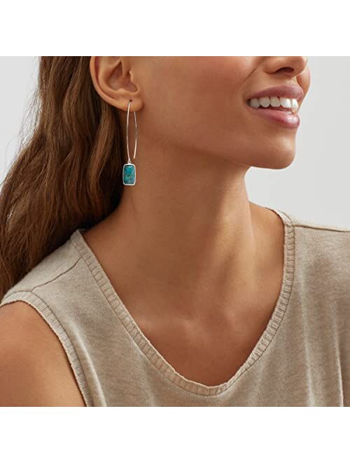 Silpada 'Oasis' Compressed Turquoise Drop Earrings in Sterling Silver