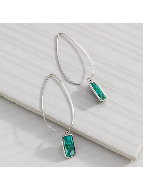 Silpada 'Oasis' Compressed Turquoise Drop Earrings in Sterling Silver