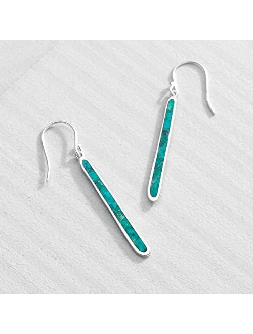 Silpada 'Turquoise Drop' Compressed Turquoise Drop Earrings in Sterling Silver