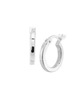 'Squared Off' Hoop Earrings in Sterling Silver