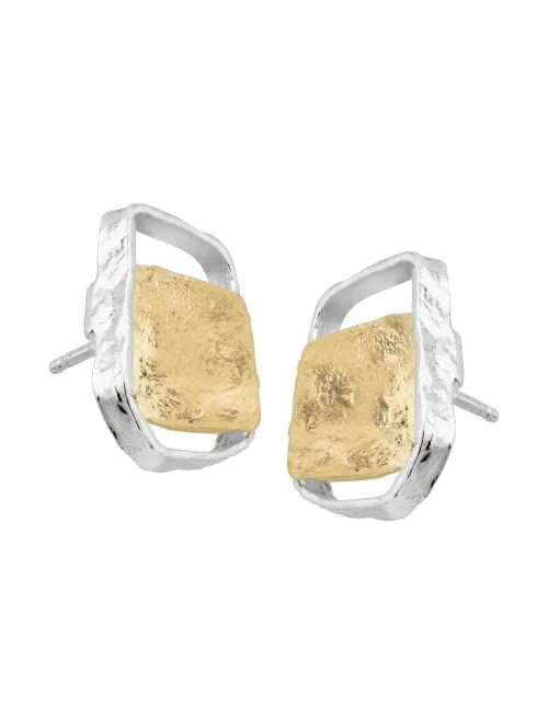 Silpada 'Golden Sands' Stud Earrings in Sterling Silver with 14K Gold-Plating