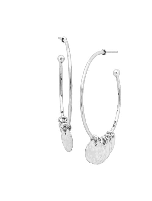 Silpada 'Snow in Summer' Dangle Hoop Earrings in Sterling Silver