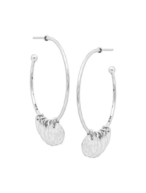 Silpada 'Snow in Summer' Dangle Hoop Earrings in Sterling Silver