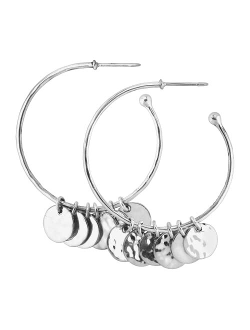 Silpada 'Snow in Summer' Dangle Hoop Earrings in Sterling Silver