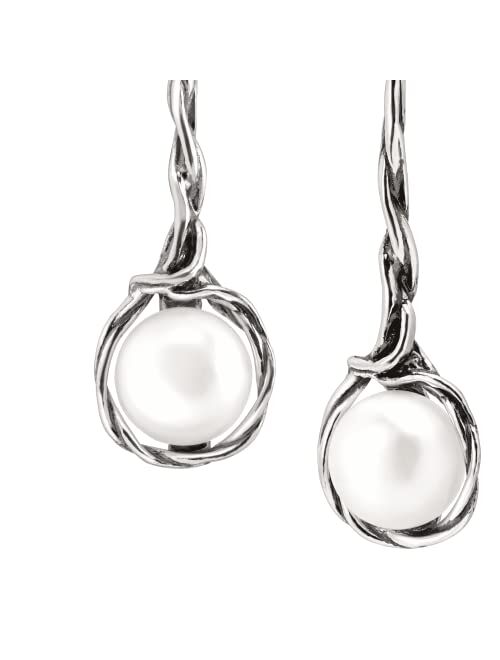 Silpada 'Intertwining Vines' 10.5-11 mm Freshwater Cultured Pearl Twisted Drop Earrings in Sterling Silver