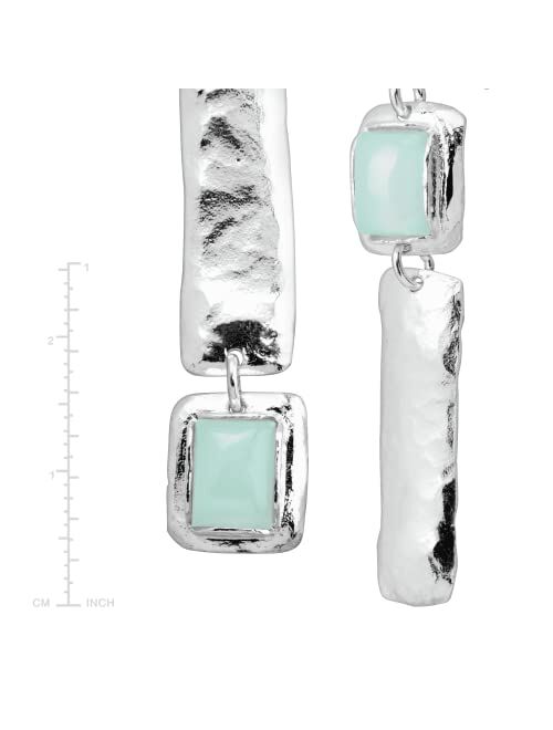 Silpada Drop Earrings for Women.925 Sterling Silver, Natural Chalcedony Hinged, I'll Never Pas-Tell'