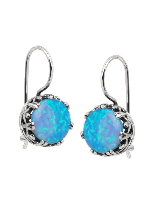 Silpada 'Kintla' Created Blue Opal Drop Earrings in Sterling Silver