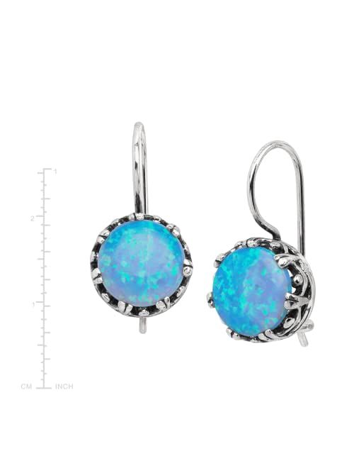 Silpada 'Kintla' Created Blue Opal Drop Earrings in Sterling Silver