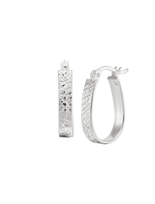 Silpada 'Ovalline' Textured Hoop Earrings in Sterling Silver