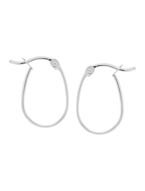 Silpada 'Ovalline' Textured Hoop Earrings in Sterling Silver