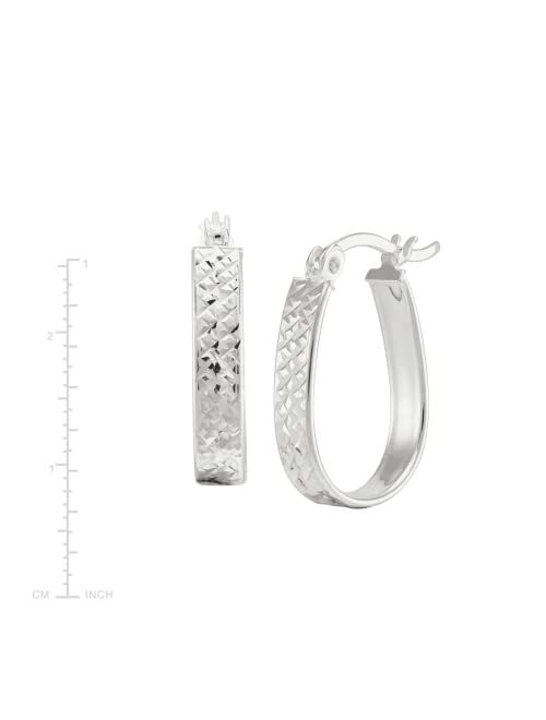 Silpada 'Ovalline' Textured Hoop Earrings in Sterling Silver