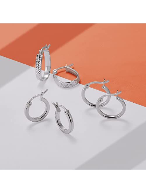 Silpada 'Ovalline' Textured Hoop Earrings in Sterling Silver