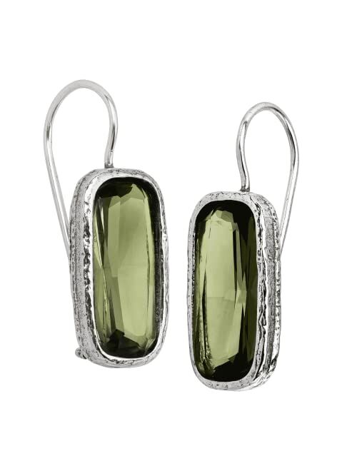 Silpada 'Olivine' Green Cubic Zirconia Drop Earrings in Sterling Silver