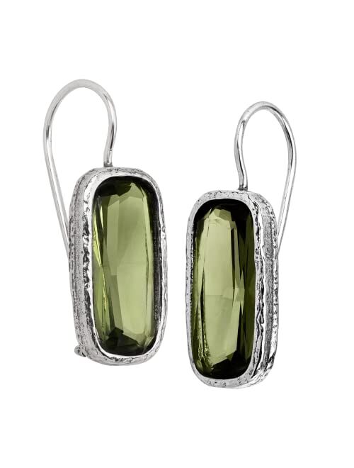 Silpada 'Olivine' Green Cubic Zirconia Drop Earrings in Sterling Silver