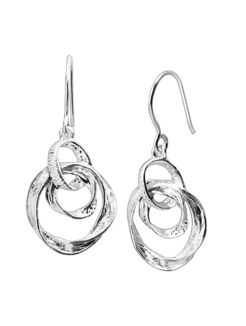 Silpada 'Creative Circle' Interlocking Drop Earrings in Sterling Silver