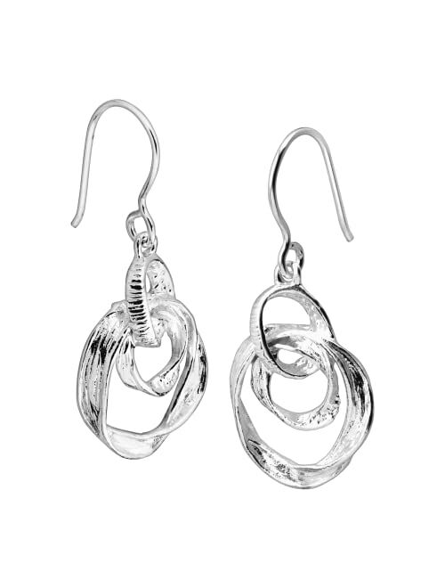 Silpada 'Creative Circle' Interlocking Drop Earrings in Sterling Silver