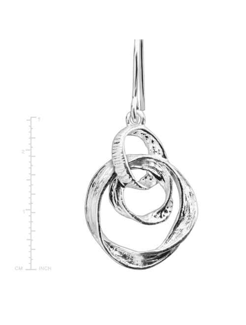 Silpada 'Creative Circle' Interlocking Drop Earrings in Sterling Silver