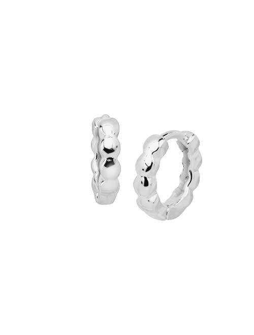 Silpada 'Soleil' Beaded Huggie Hoop Earrings in Sterling Silver