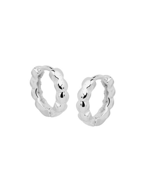 Silpada 'Soleil' Beaded Huggie Hoop Earrings in Sterling Silver