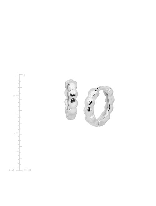 Silpada 'Soleil' Beaded Huggie Hoop Earrings in Sterling Silver