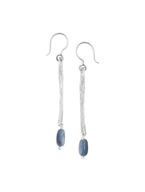 Silpada 'World Ocean' Natural Kyanite Rectangular Drop Earrings in Sterling Silver