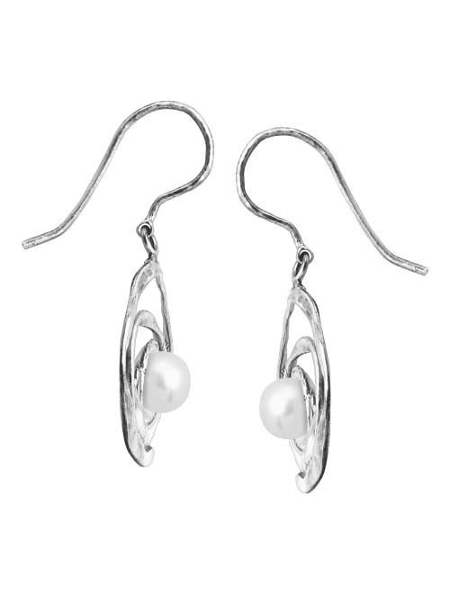 Silpada 'Clean Sweep' 7 mm Freshwater Cultured Pearl Drop Earrings in Sterling Silver