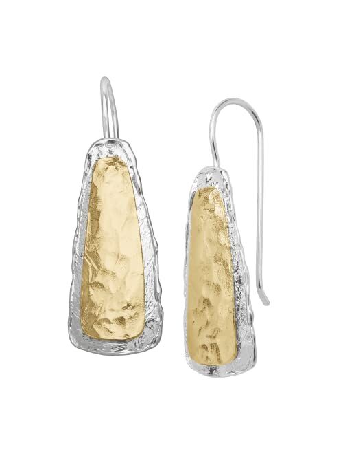 Silpada 'Cimarron Slopes' Two-Tone Tapered Drop Earrings in Sterling Silver & 14K Gold Plate