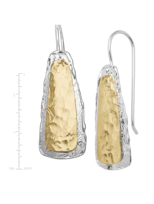 Silpada 'Cimarron Slopes' Two-Tone Tapered Drop Earrings in Sterling Silver & 14K Gold Plate