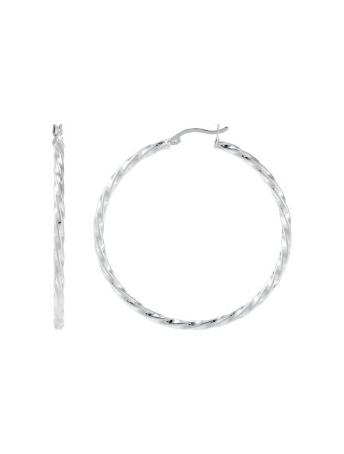 Silpada 'Rippling Effect' Hoop Earrings in Sterling Silver