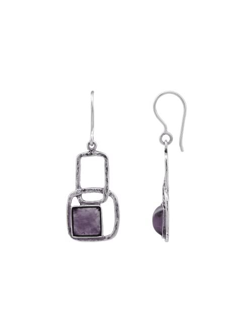 Silpada 'Iconic' Amethyst Drop Earrings in Sterling Silver