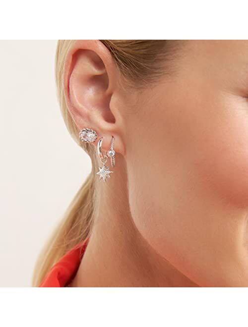 Silpada 'Focus on Me' Cubic Zirconia J-Hoop Earrings in Sterling Silver