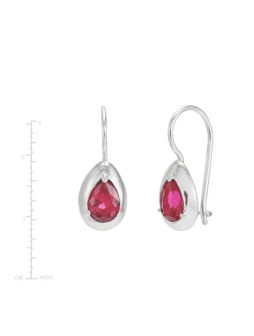 Silpada 'Pear Blossom' Lab Created Ruby Drop Earrings in Sterling Silver