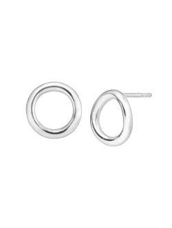 'Karma' Open Circle Stud Earrings in Sterling Silver